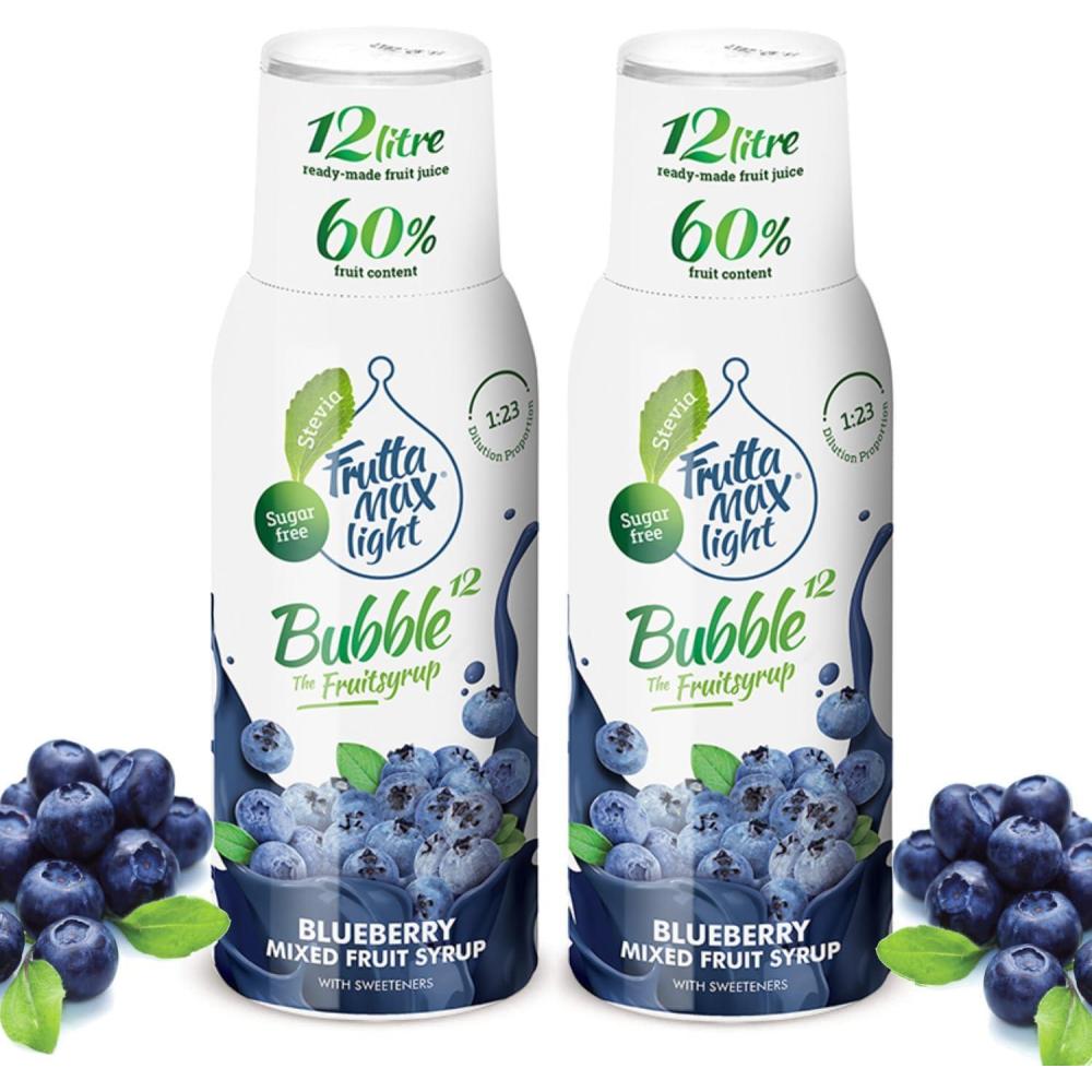 imageFruttaMax Sirop dOrange Sans Sucre  60 de Fruit Rel  Sirop  Faible Teneur en Calories pour Sodas Cocktails ampamp Desserts  2 x 500 ml2 x Myrtille  Light