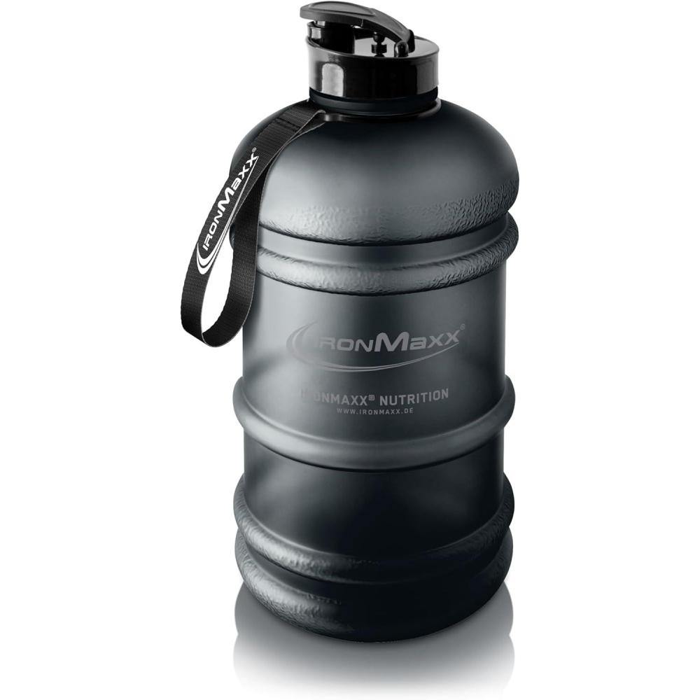 imageIronMaxx Gourde Sport Bouteille dEau Sport 22L 2200 ml Gris Gourde Sans BPA ni DEHP Water Bouteille tanche avec chelle de mesure Bottle Grande Capacit dHydratationDeep Noir