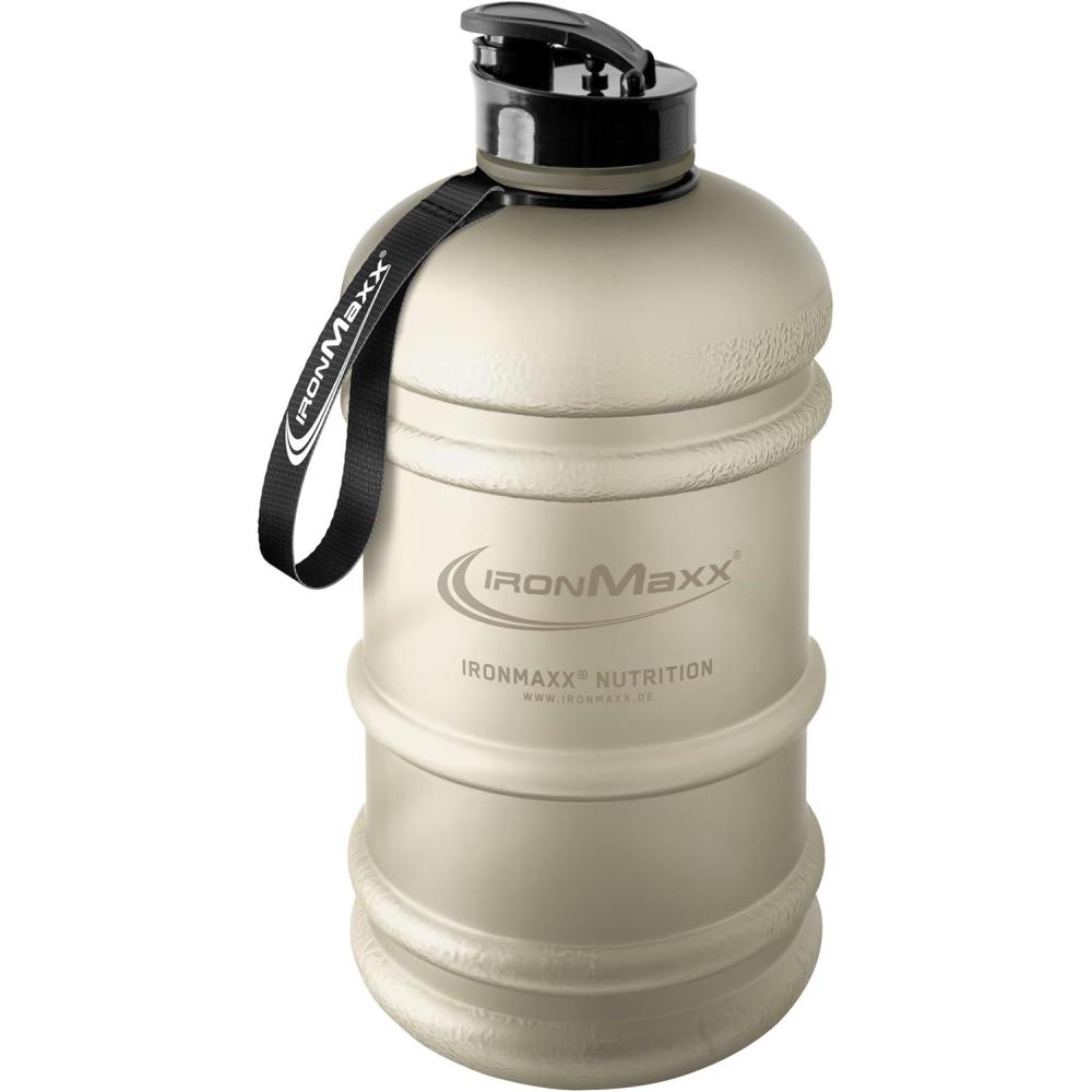 imageIronMaxx Gourde Sport Bouteille dEau Sport 22L 2200 ml Gris Gourde Sans BPA ni DEHP Water Bouteille tanche avec chelle de mesure Bottle Grande Capacit dHydratationFrosted Sandstone Beige