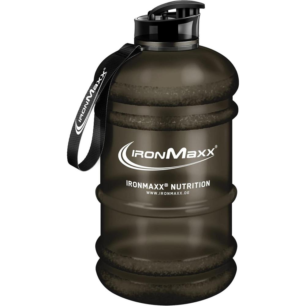 imageIronMaxx Gourde Sport Bouteille dEau Sport 22L 2200 ml Gris Gourde Sans BPA ni DEHP Water Bouteille tanche avec chelle de mesure Bottle Grande Capacit dHydratationNoir Givr