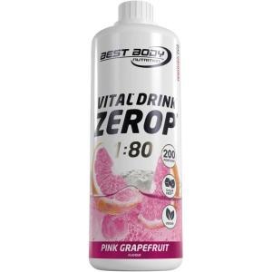 Best Body Nutrition Vital Drink ZEROP® – Thé glacé pêche, Boisson concentrée – sirop – sans sucre, 1:80 donne 80 litres de boisson, 1000 ml(Pamplemousse rose)