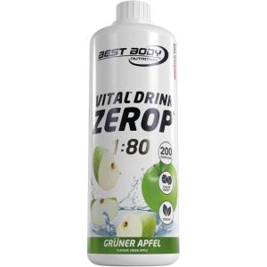 Best Body Nutrition Vital Drink ZEROP® – Thé glacé pêche, Boisson concentrée – sirop – sans sucre, 1:80 donne 80 litres de boisson, 1000 ml(Pomme verte)