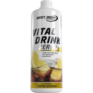 Best Body Nutrition Vital Drink ZEROP® – Thé glacé pêche, Boisson concentrée – sirop – sans sucre, 1:80 donne 80 litres de boisson, 1000 ml(Thé glacé au citron)