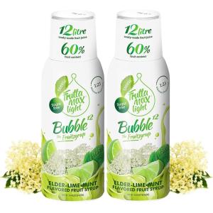 FruttaMax Sirop d’Orange Sans Sucre – 60% de Fruit Réel | Sirop à Faible Teneur en Calories pour Sodas, Cocktails & Desserts – 2 x 500 ml(2 x Fleur de Sureau – Light)