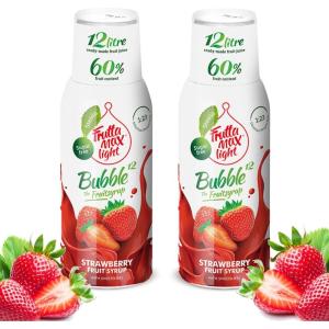 FruttaMax Sirop d’Orange Sans Sucre – 60% de Fruit Réel | Sirop à Faible Teneur en Calories pour Sodas, Cocktails & Desserts – 2 x 500 ml(2 x Fraise – Light)