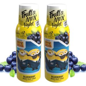 FruttaMax Sirop d’Orange Sans Sucre – 60% de Fruit Réel | Sirop à Faible Teneur en Calories pour Sodas, Cocktails & Desserts – 2 x 500 ml(2 x Myrtille – Light – MINIONS)