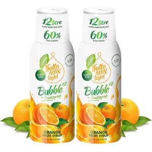 FruttaMax Sirop d’Orange Sans Sucre – 60% de Fruit Réel | Sirop à Faible Teneur en Calories pour Sodas, Cocktails & Desserts – 2 x 500 ml(2 x Orange – Light)