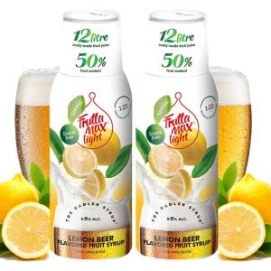 FruttaMax Sirop d’Orange Sans Sucre – 60% de Fruit Réel | Sirop à Faible Teneur en Calories pour Sodas, Cocktails & Desserts – 2 x 500 ml(2 x Radler Citron – Light)