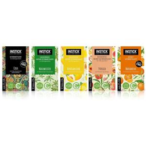 INSTICK Boisson instantanée sans sucre | Lot 2-5 paquets de 12 sachets chacun pour 12×0,5L | différentes sortes classiques | boisson en poudre – végétalienne, faible en calories, avec vitamine C(Lot classique 1)