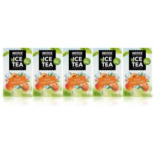 INSTICK Boisson instantanée sans sucre | Lot 2-5 paquets de 12 sachets chacun pour 12×0,5L | différentes sortes classiques | boisson en poudre – végétalienne, faible en calories, avec vitamine C(Lot thé glacé à la pêche)