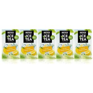 INSTICK Boisson instantanée sans sucre | Lot 2-5 paquets de 12 sachets chacun pour 12×0,5L | différentes sortes classiques | boisson en poudre – végétalienne, faible en calories, avec vitamine C(Lot thé glacé au citron)