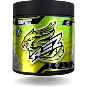 Rez | Energy Drink en Poudre | Boisson Énergisante SANS Sucre | Colorants et Arômes Naturels | Fabriqué en France | 40 Shakers en 1 Pot (400g (Lot de 1), Ice Tea Pêche)(Pomme Poire)