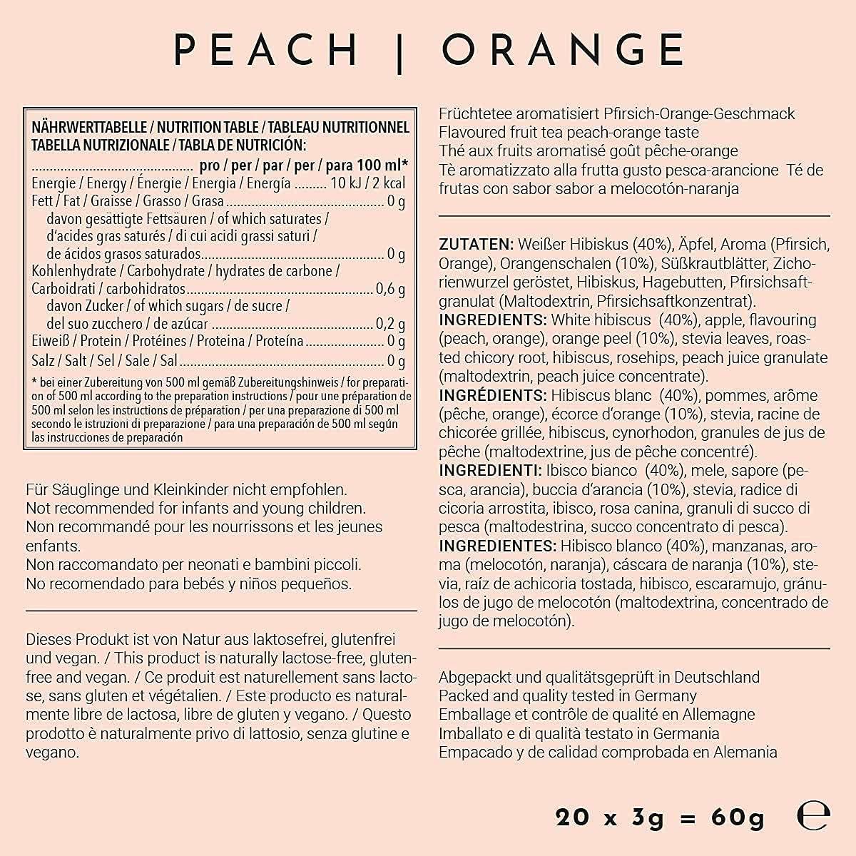 image720DGREE Got pour leau quotInFuuzedquot Paquet 5 Sortes Boisson froide sans Sucre et Calories Boissons naturellement dlicieuses pour ta gourde LAlternative aux limonade th glac siropOrangePche