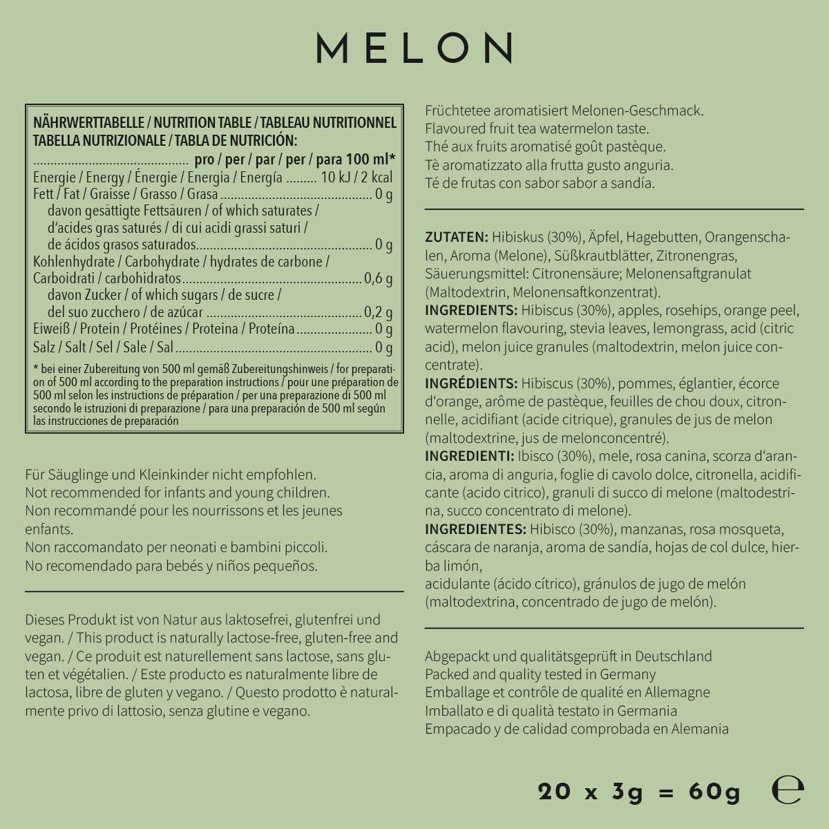 image720DGREE Got pour leau quotInFuuzedquot Paquet 5 Sortes Boisson froide sans Sucre et Calories Boissons naturellement dlicieuses pour ta gourde LAlternative aux limonade th glac siropMelon
