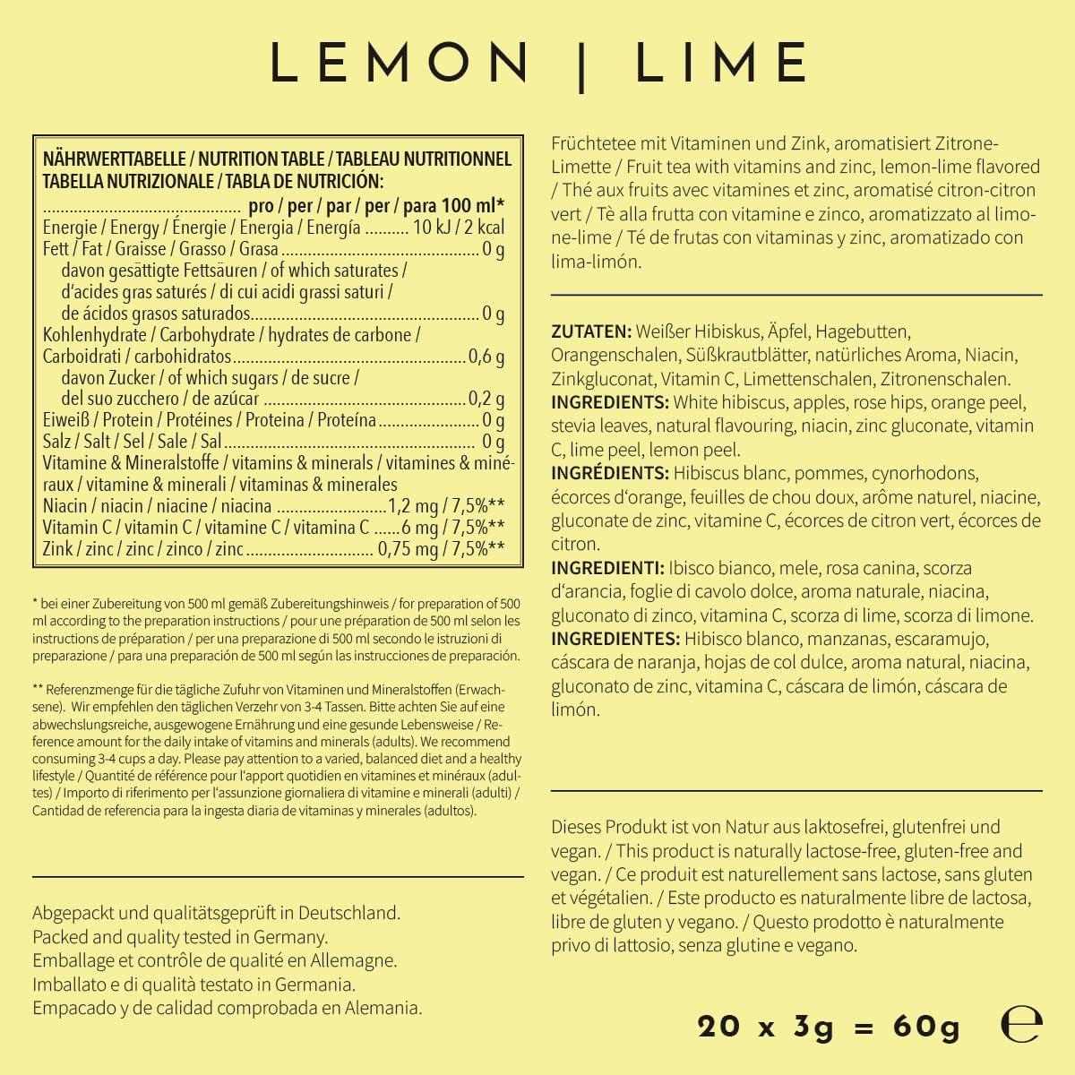 image720DGREE Got pour leau quotInFuuzedquot Paquet 5 Sortes Boisson froide sans Sucre et Calories Boissons naturellement dlicieuses pour ta gourde LAlternative aux limonade th glac siropCitronLime