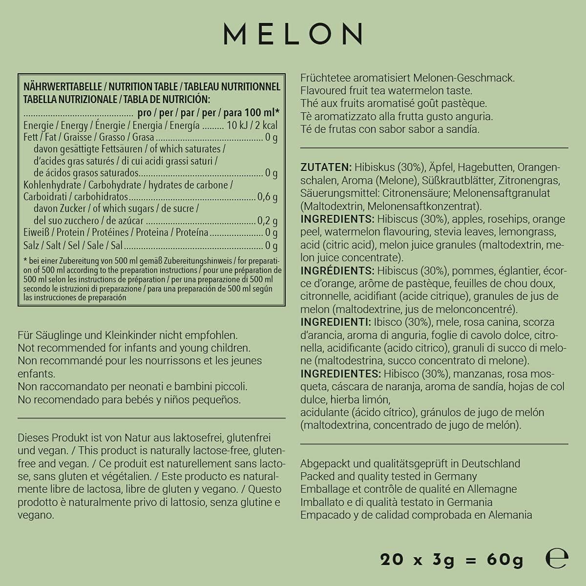 image720DGREE Got pour leau quotInFuuzedquot Paquet 5 Sortes Boisson froide sans Sucre et Calories Boissons naturellement dlicieuses pour ta gourde LAlternative aux limonade th glac siropMelon