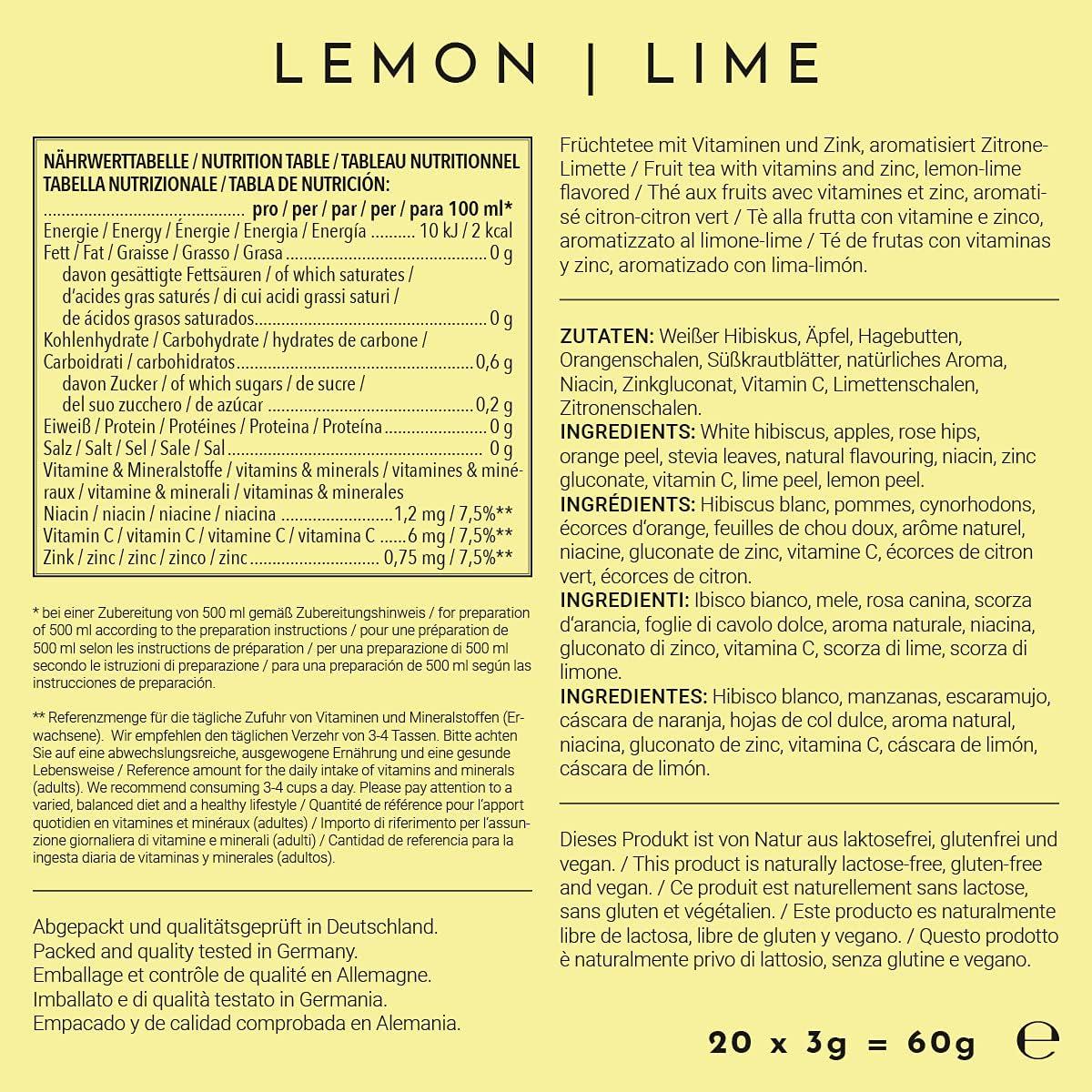 image720DGREE Got pour leau quotInFuuzedquot Paquet 5 Sortes Boisson froide sans Sucre et Calories Boissons naturellement dlicieuses pour ta gourde LAlternative aux limonade th glac siropCitronLime