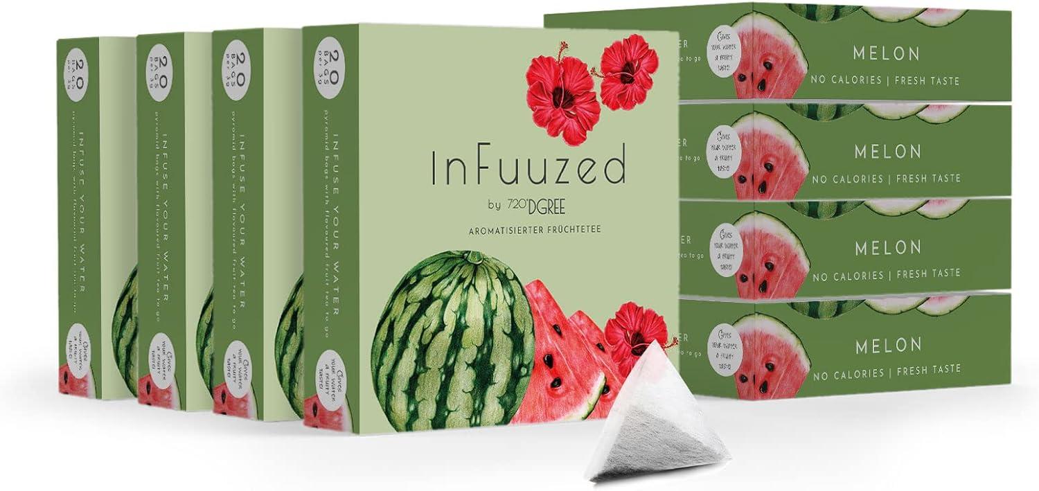 image720DGREE Got pour leau quotInFuuzedquot Paquet 5 Sortes Boisson froide sans Sucre et Calories Boissons naturellement dlicieuses pour ta gourde LAlternative aux limonade th glac siropMelon