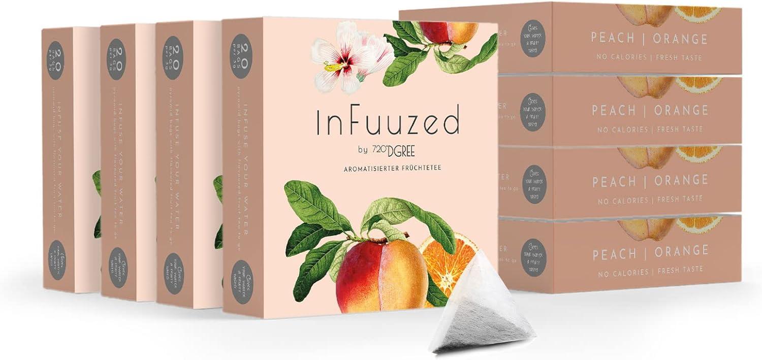 image720DGREE Got pour leau quotInFuuzedquot Paquet 5 Sortes Boisson froide sans Sucre et Calories Boissons naturellement dlicieuses pour ta gourde LAlternative aux limonade th glac siropOrangePche