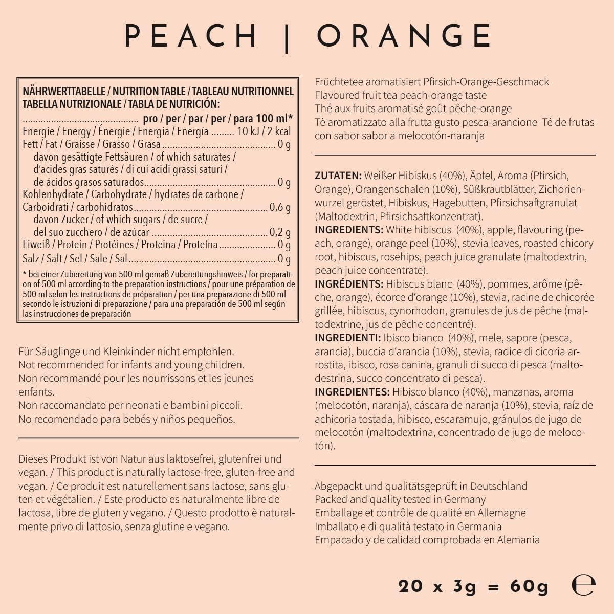 image720DGREE Got pour leau quotInFuuzedquot Paquet 5 Sortes Boisson froide sans Sucre et Calories Boissons naturellement dlicieuses pour ta gourde LAlternative aux limonade th glac siropOrangePche