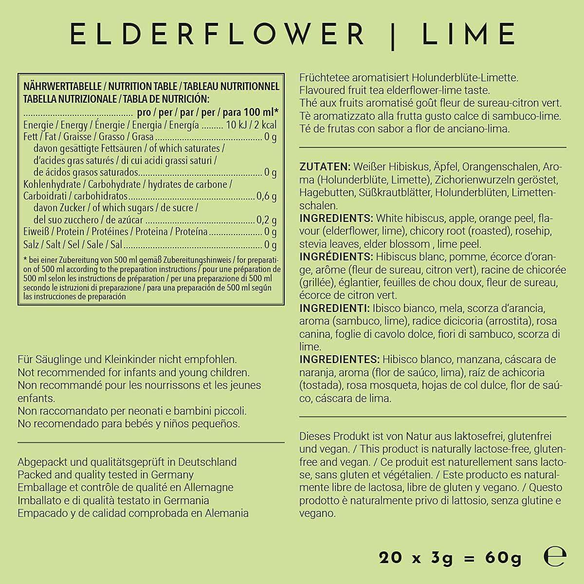 image720DGREE Got pour leau quotInFuuzedquot Paquet 5 Sortes Boisson froide sans Sucre et Calories Boissons naturellement dlicieuses pour ta gourde LAlternative aux limonade th glac siropCitron vert sureau