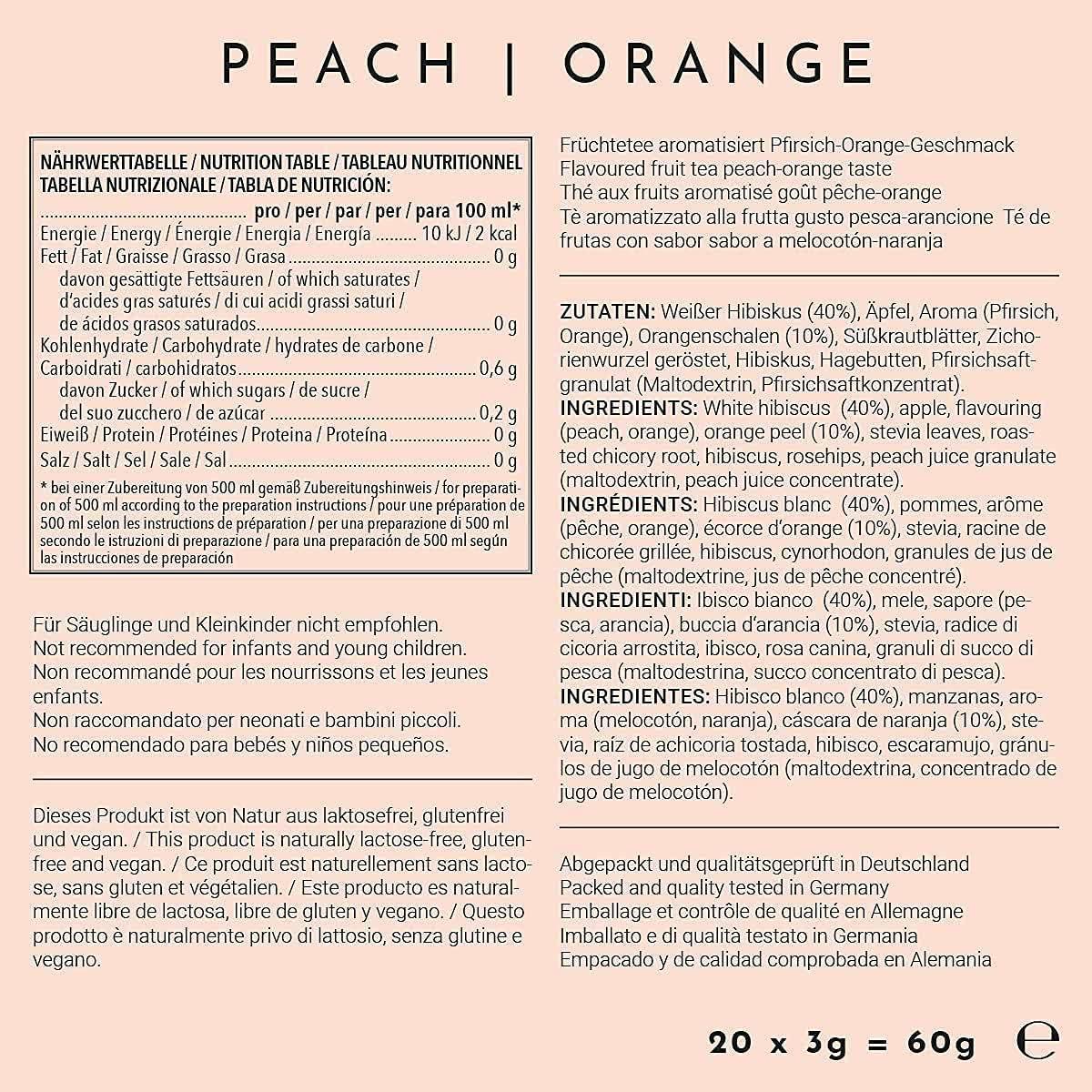 image720DGREE Got pour leau quotInFuuzedquot Paquet 5 Sortes Boisson froide sans Sucre et Calories Boissons naturellement dlicieuses pour ta gourde LAlternative aux limonade th glac siropOrangePche