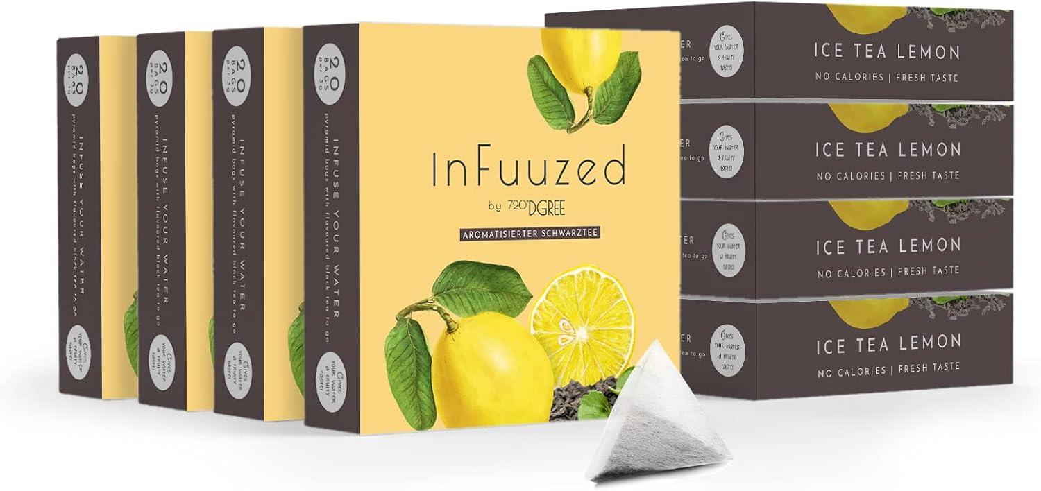 image720DGREE Got pour leau quotInFuuzedquot Paquet 5 Sortes Boisson froide sans Sucre et Calories Boissons naturellement dlicieuses pour ta gourde LAlternative aux limonade th glac siropTh glac Citron