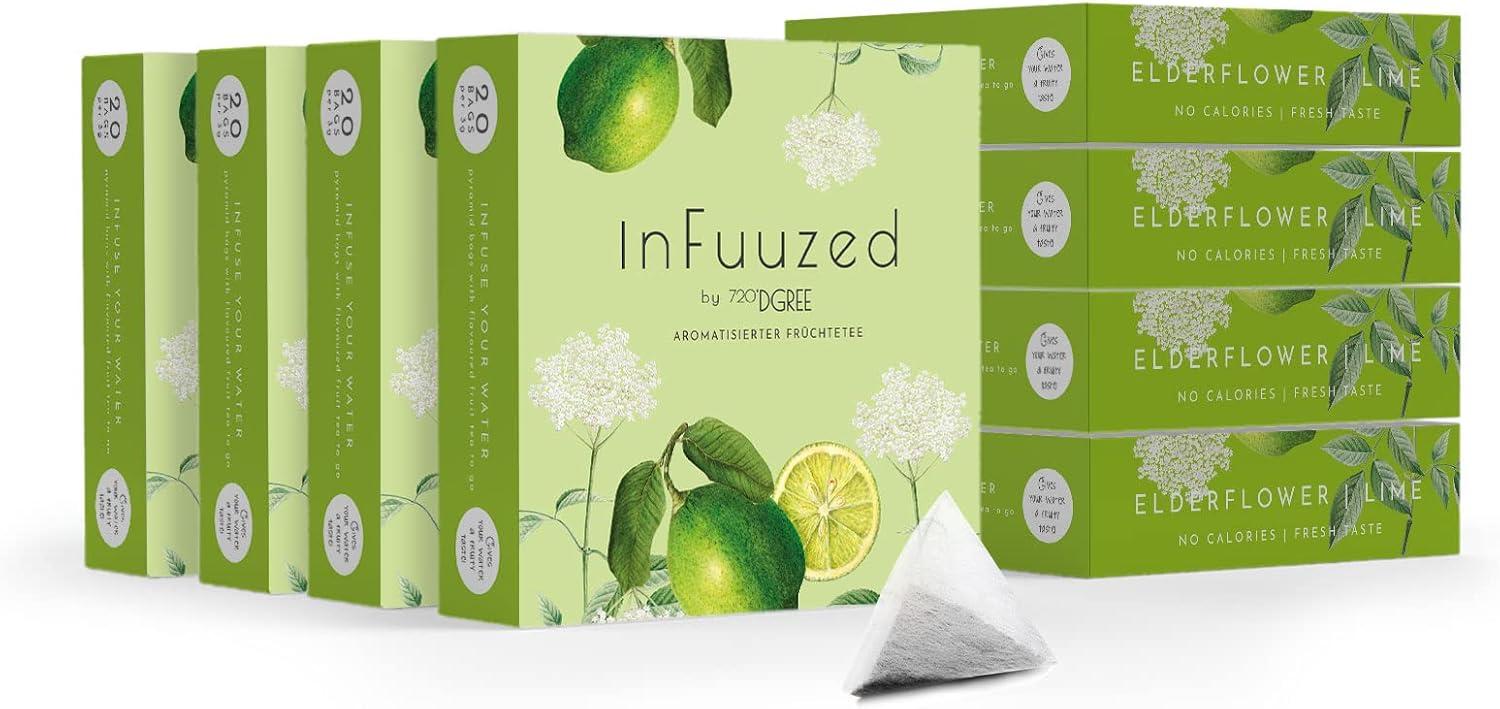 image720DGREE Got pour leau quotInFuuzedquot Paquet 5 Sortes Boisson froide sans Sucre et Calories Boissons naturellement dlicieuses pour ta gourde LAlternative aux limonade th glac siropSureauLime