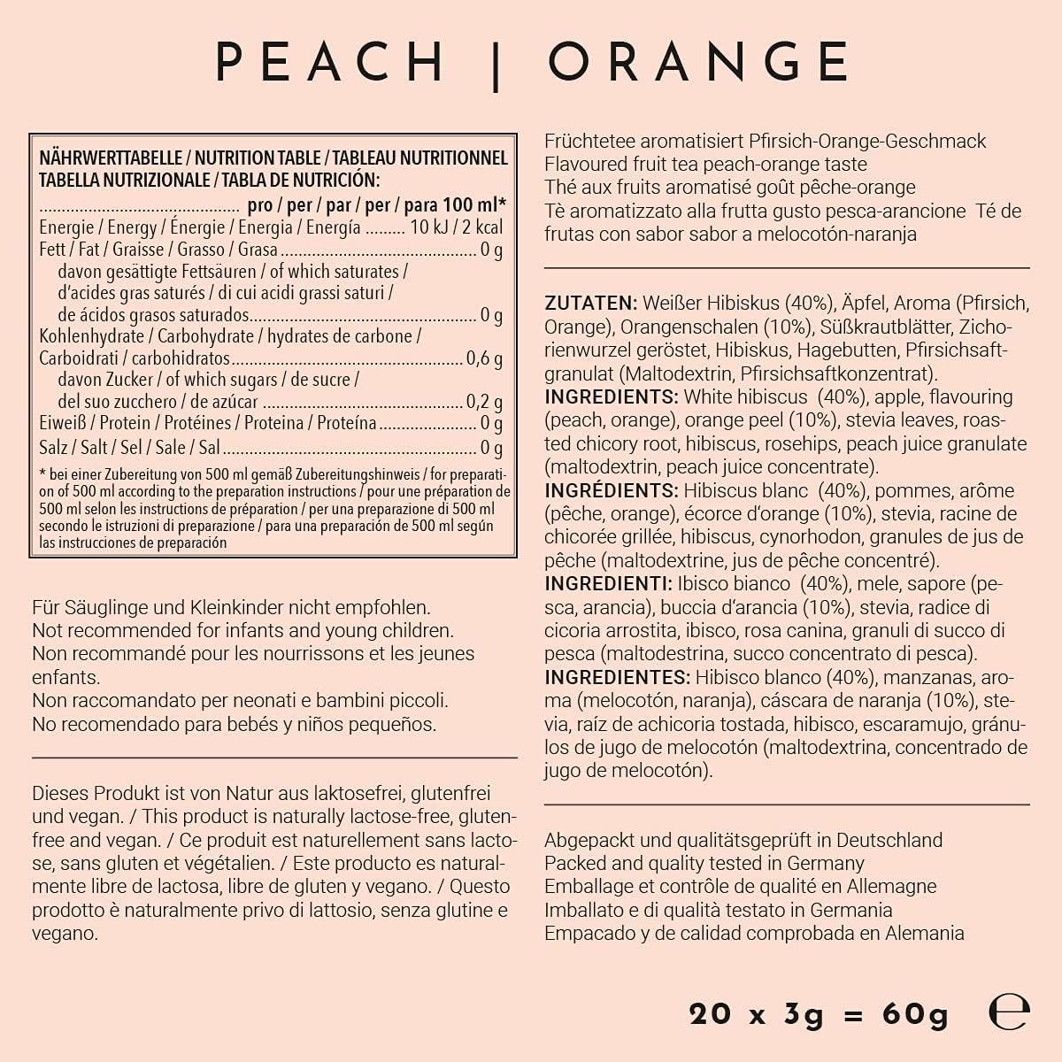 image720DGREE Got pour leau quotInFuuzedquot Paquet 5 Sortes Boisson froide sans Sucre et Calories Boissons naturellement dlicieuses pour ta gourde LAlternative aux limonade th glac siropOrangePche