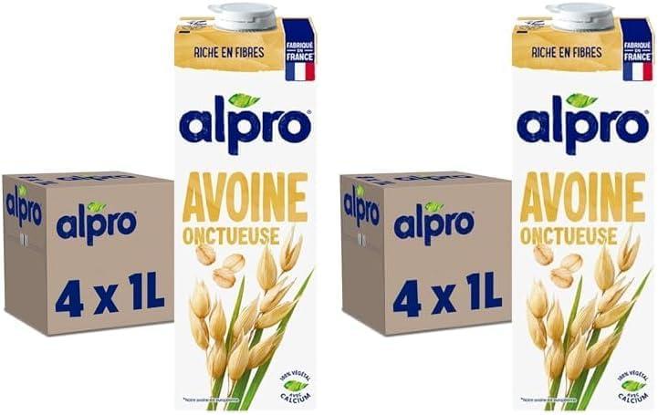 imageAlpro Boisson Vgtale Lait dAmande Grille Sans Sucres 1L Lot de 4x1LAvoine