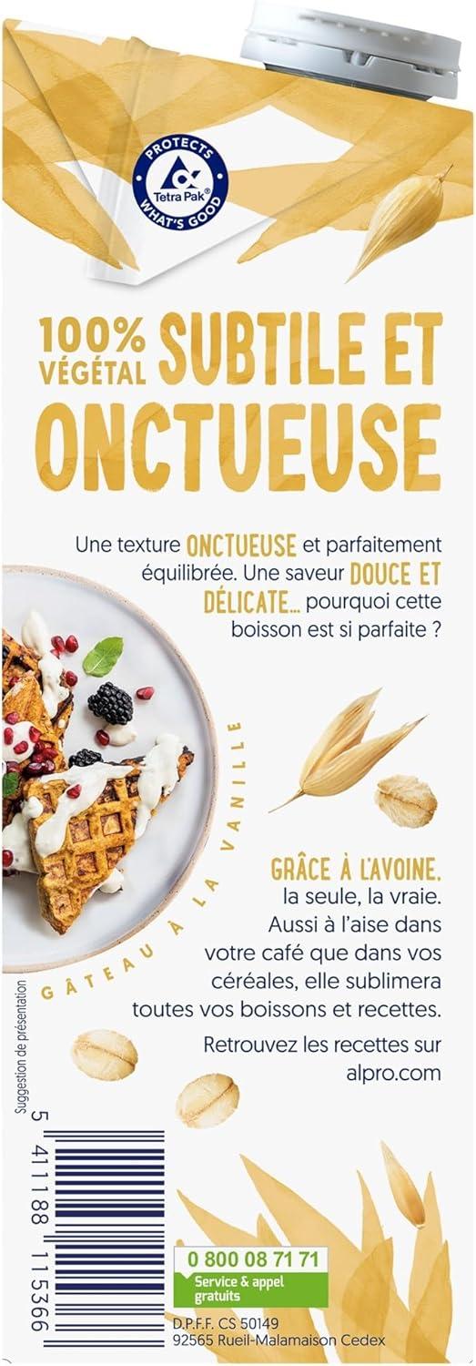 imageAlpro Boisson Vgtale Lait dAmande Grille Sans Sucres 1L Lot de 4x1LAvoine