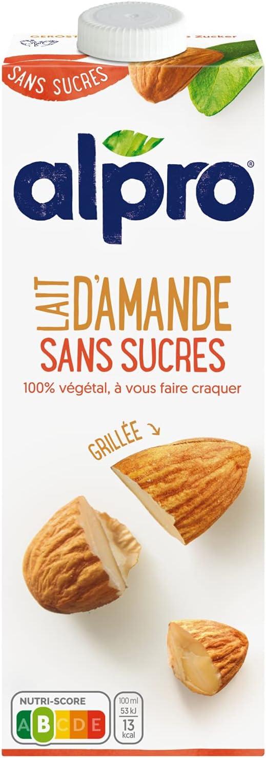 imageAlpro Boisson Vgtale Lait dAmande Grille Sans Sucres 1L Lot de 4x1LLait damande grille sans sucre