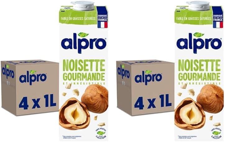 imageAlpro Boisson Vgtale Lait dAmande Grille Sans Sucres 1L Lot de 4x1LNoisette