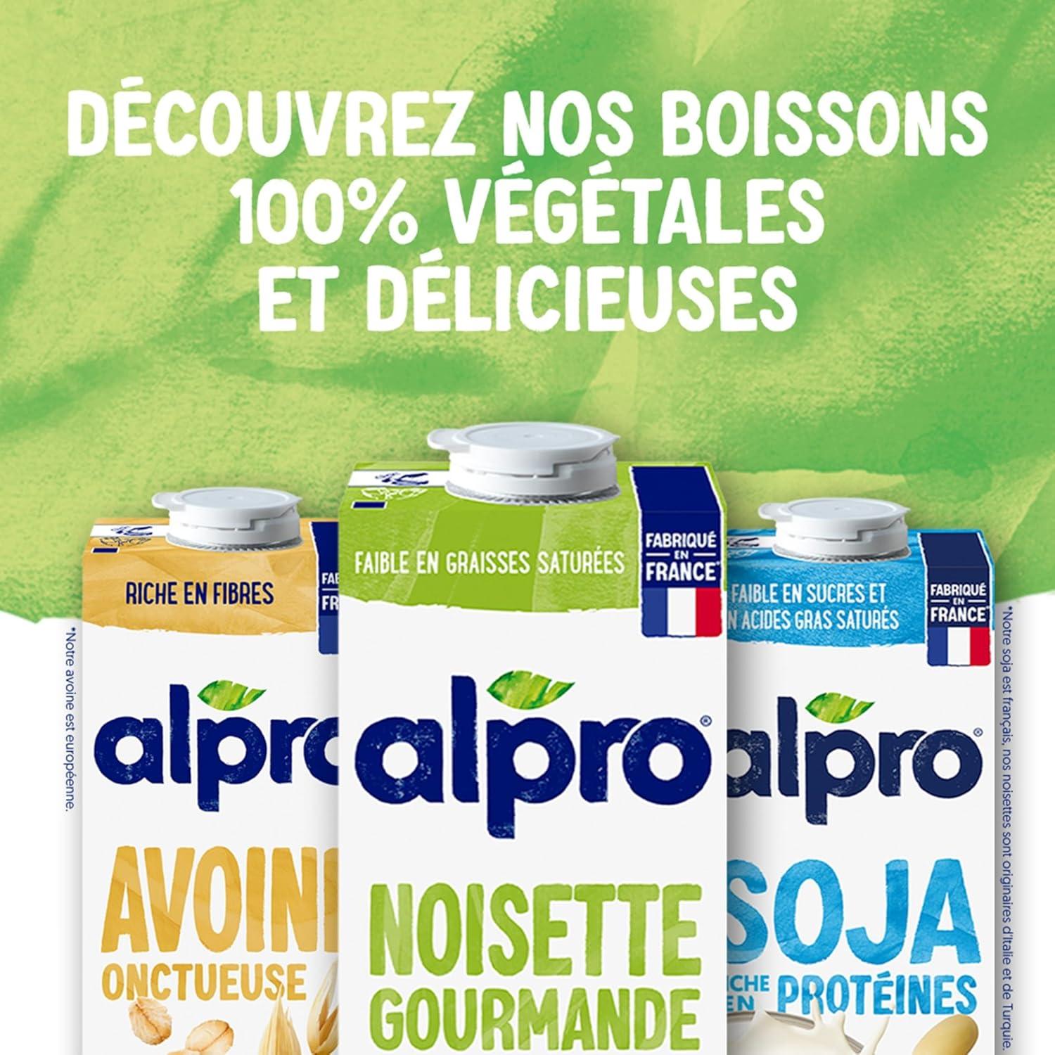 imageAlpro Boisson Vgtale Lait dAmande Grille Sans Sucres 1L Lot de 4x1LNoisette