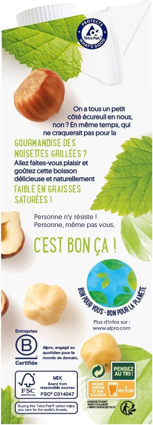 imageAlpro Boisson Vgtale Lait dAmande Grille Sans Sucres 1L Lot de 4x1LNoisette