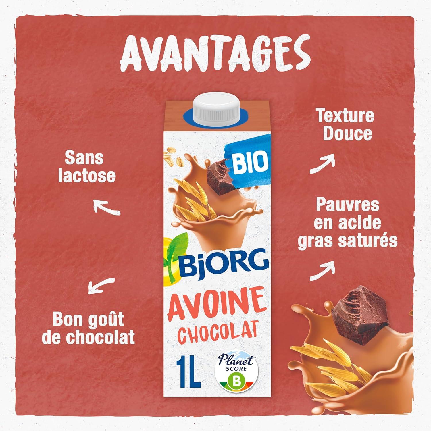 imageBJORG Boisson Avoine Boisson Vgtale Bio Sans Sucres Ajouts Pauvre En Matires Grasses Format Familial 3 x 1L1 l Lot de 1