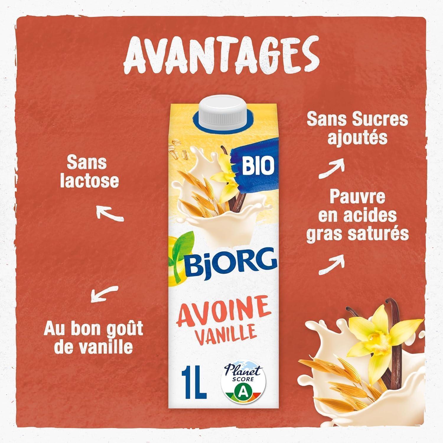 imageBJORG Boisson Avoine Boisson Vgtale Bio Sans Sucres Ajouts Pauvre En Matires Grasses Format Familial 3 x 1L1 ml Lot de 1