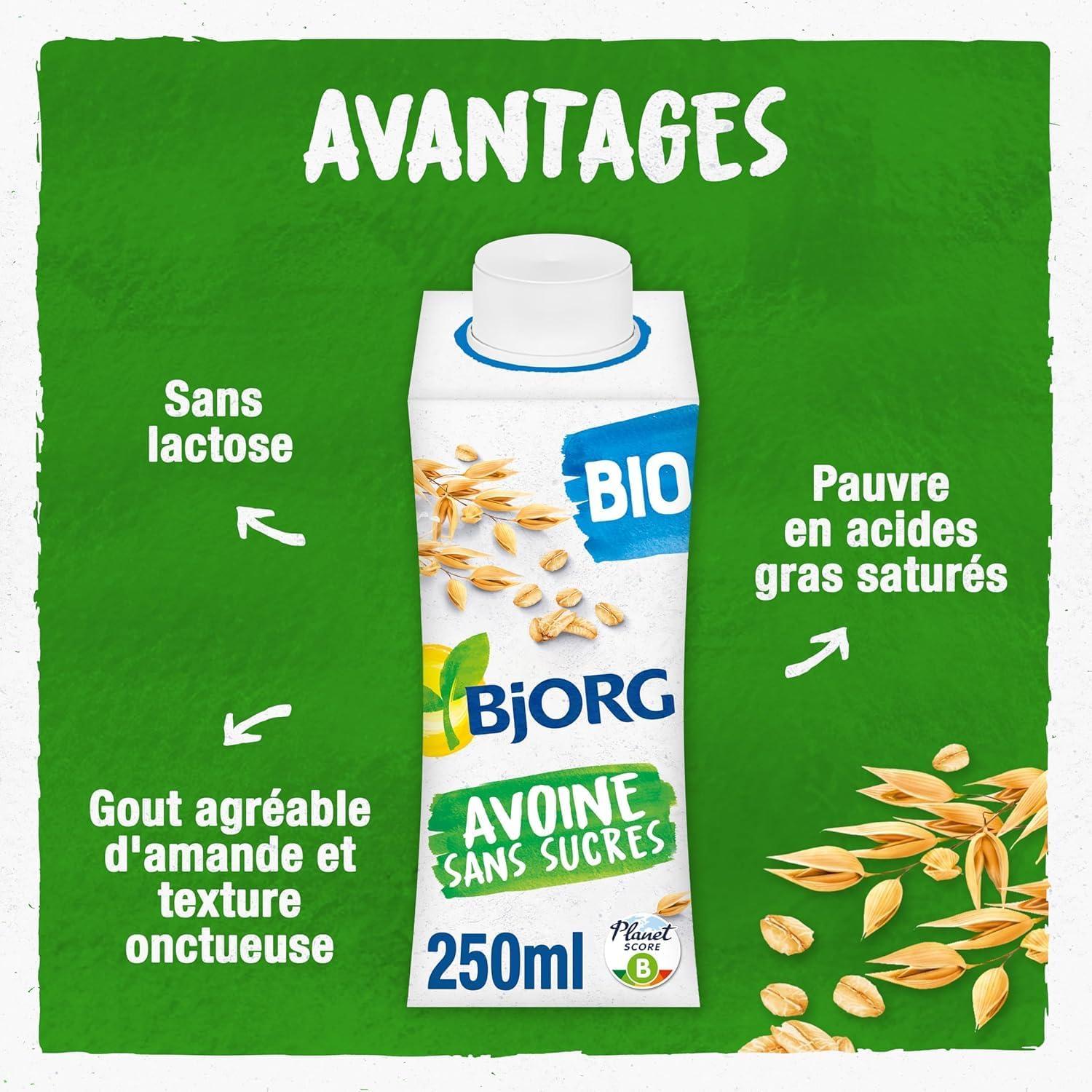 imageBJORG Boisson Avoine Boisson Vgtale Bio Sans Sucres Ajouts Pauvre En Matires Grasses Format Familial 3 x 1L250 ml Lot de 3