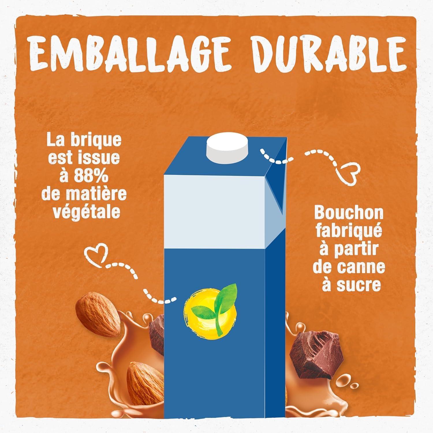 imageBJORG Lait dAmande Sans Sucre Lait Vgtal Bio Pauvre en Acides Gras Saturs 1 L x 6Chocolat