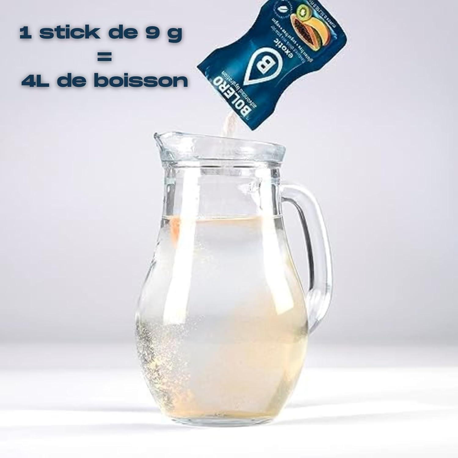 imageBOLERO Mga Assortiment de 35 sticks 9g de Poudre pour Boisson sans sucre la Stevia Sans Conservateur ni colorants artificiels Faible en calories il convient pour toute la Famille