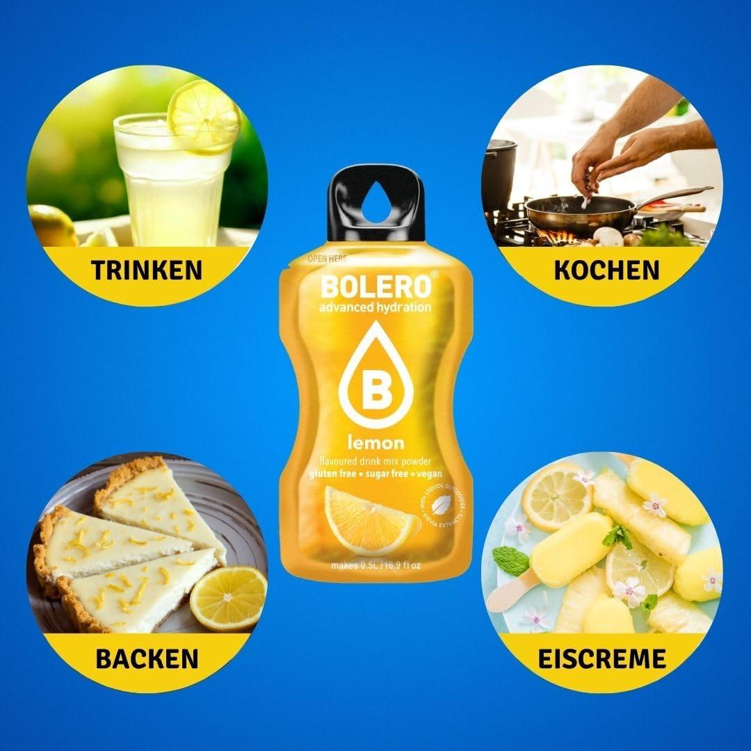 imageBolero BEST OF MIX 24x9g Poudre jus sans sucre dulcore avec stvia vitamine C convient aux enfants aux sportifs et aux diabtiques sans gluten et adapt aux vgtaliens