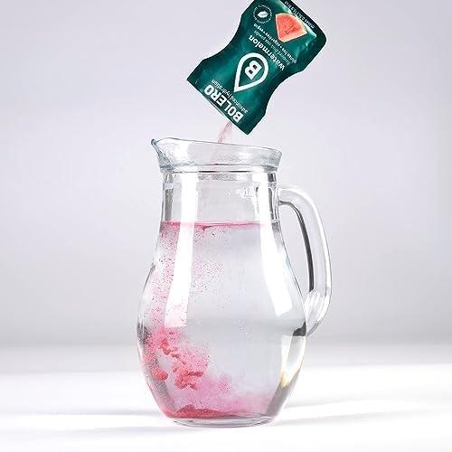 imageBolero WATERMELON 24x3g Jus en poudre sans sucre dulcor la stvia vitamine C pour enfants et sportifs sans gluten vgtalien saveur pastque