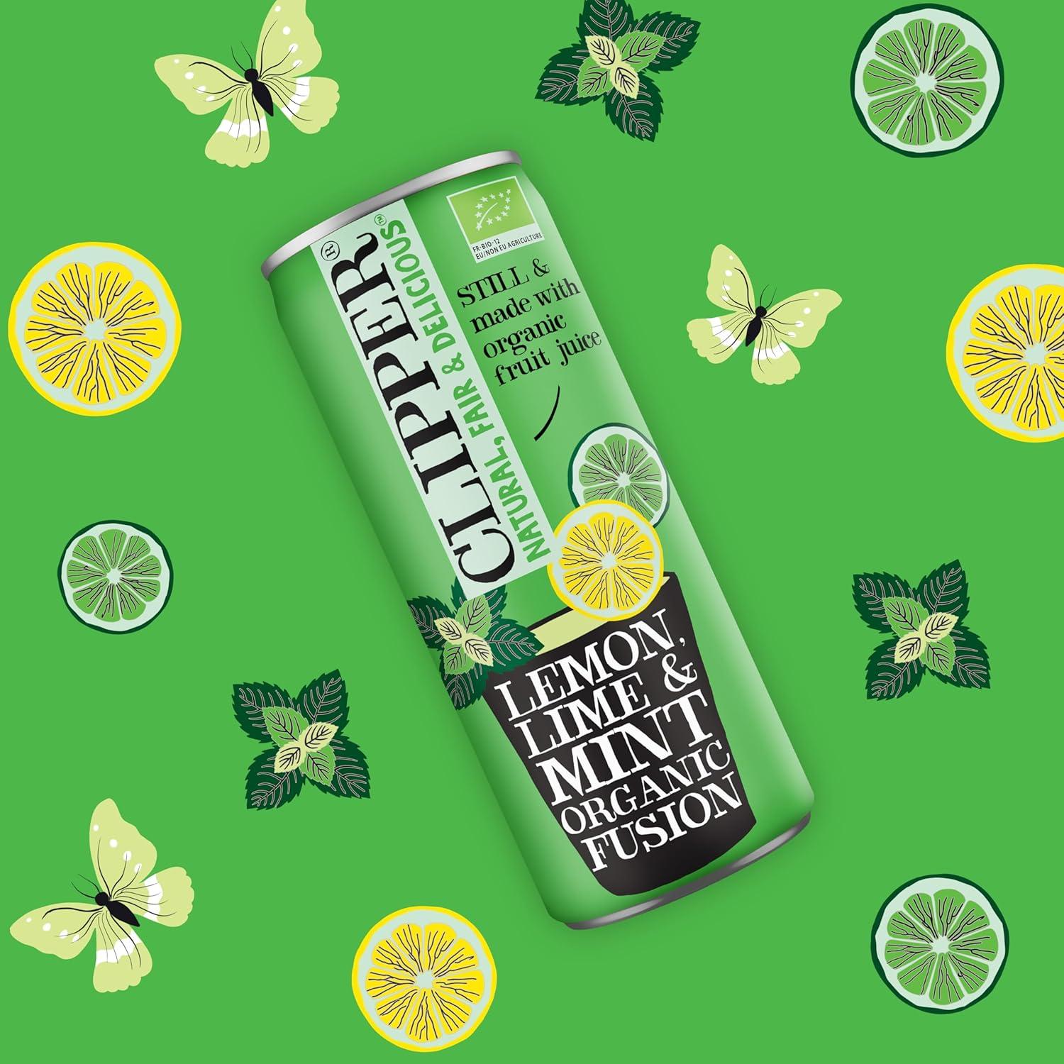 imageCLIPPER Boisson Rafraichissante Bio Fusion Citron Citron Vert Menthe Sans sucre ajouts 25cl x 12Zitrone