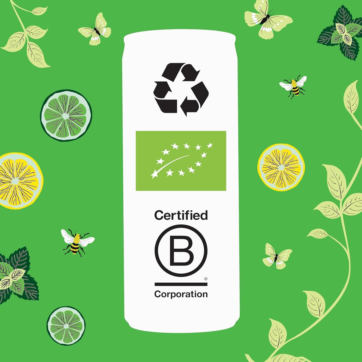 imageCLIPPER Boisson Rafraichissante Bio Fusion Citron Citron Vert Menthe Sans sucre ajouts 25cl x 12Zitrone