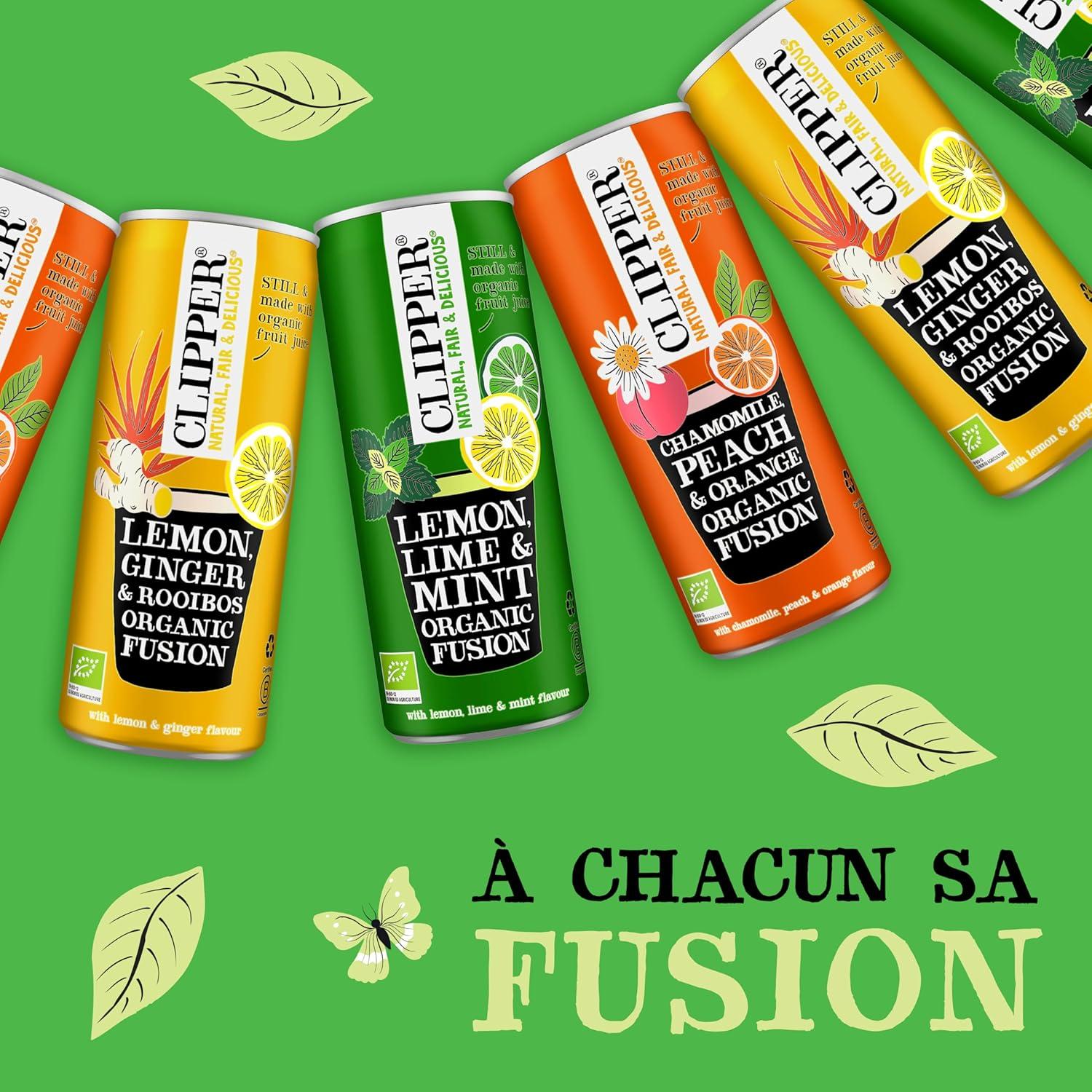 imageCLIPPER Boisson Rafraichissante Bio Fusion Citron Citron Vert Menthe Sans sucre ajouts 25cl x 12Zitrone