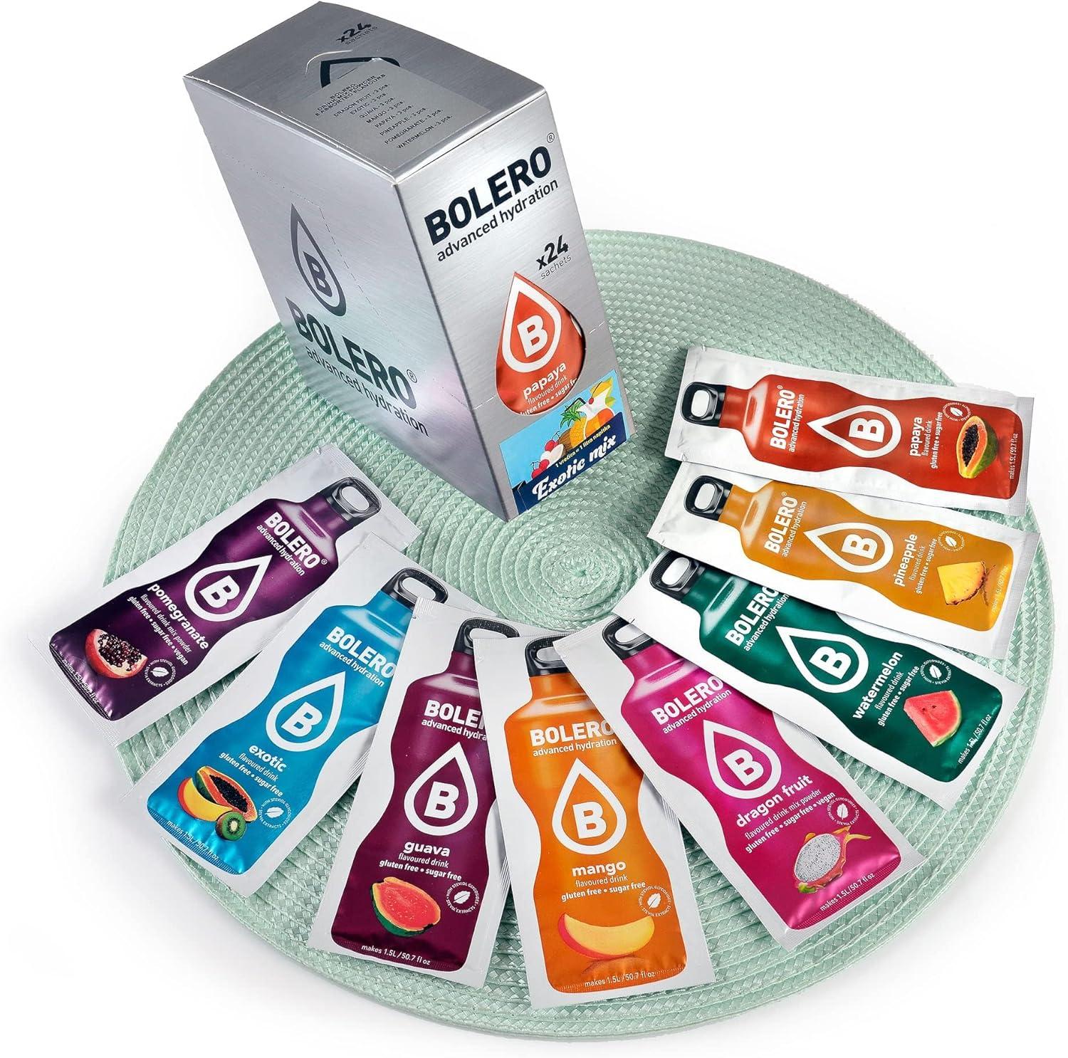 imageDcouvrez les jus Bolero 24 MIX poudre frache sans sucre avec stvia et vitamine C le premier choix des diabtiques et des athltes dans le mondeExotic mix