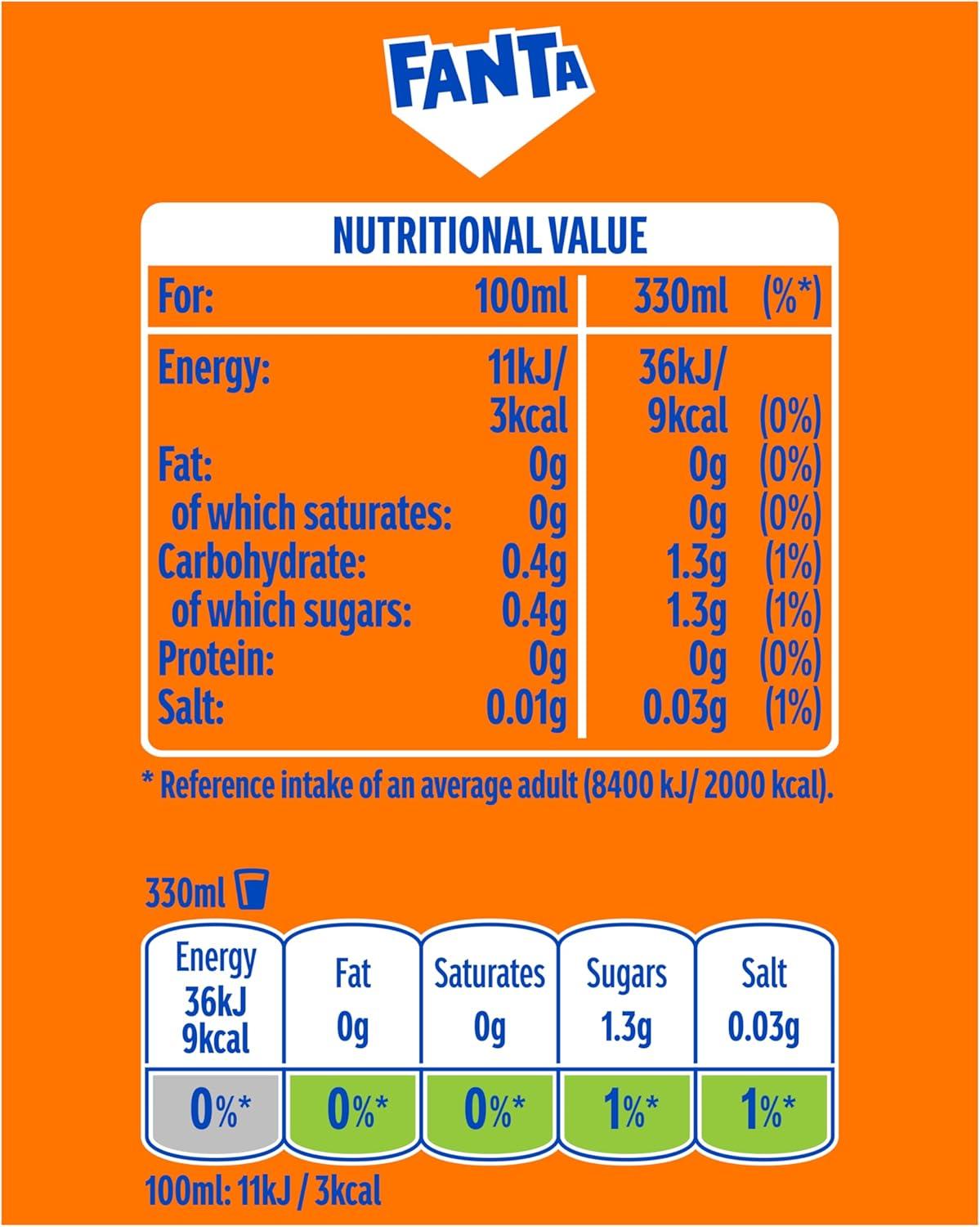 imageFanta Boisson orange douce du zro 330 ml 24 botesOrange