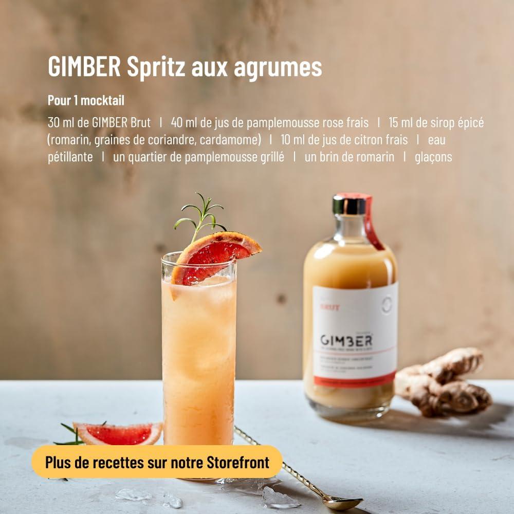 imageGIMBER N2 700 ml Brut Concentr de gingembre bio 50 de sucre en moins Sans alcool et naturel Boisson bio base de gingembre de yuzu et de thym citronn premium pour boissons et cocktails