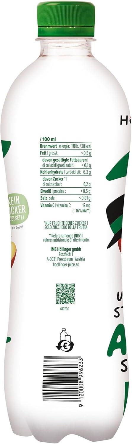 imageHLLINGER Spritzer de Pomme Steirischer Naturtrb Boisson Ptillante Sans Sucre Ajout Vgtalien 500ml