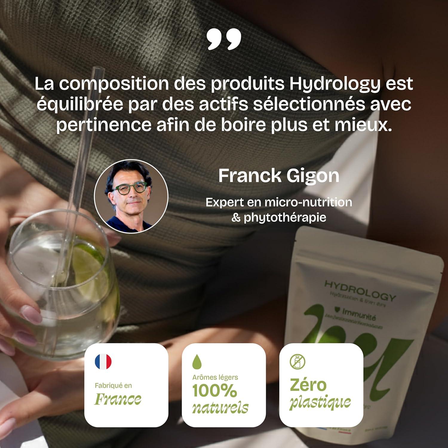 imageHYDROLOGY Eau Aromatise Pastilles sans sucre Boisson vitamine soutien immunitaire Hydratation quotidienne 15 pastilles effervescentes Vgan ampamp naturel Citron Vert Gingembre ImmunitCitron vert Gingembre